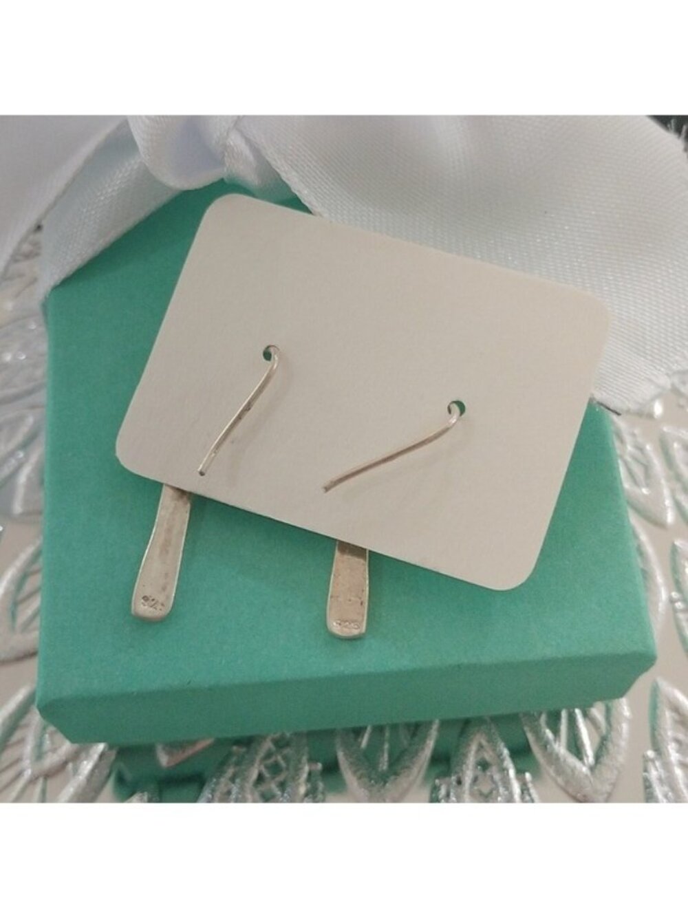 Sterling Silver Bar Dangle Earrings - Picture 4 of 4